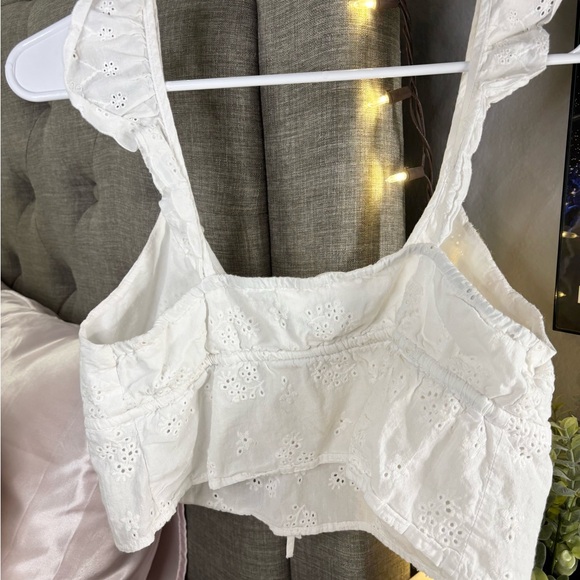 White Ruffle Crop Top - Picture 3 of 3